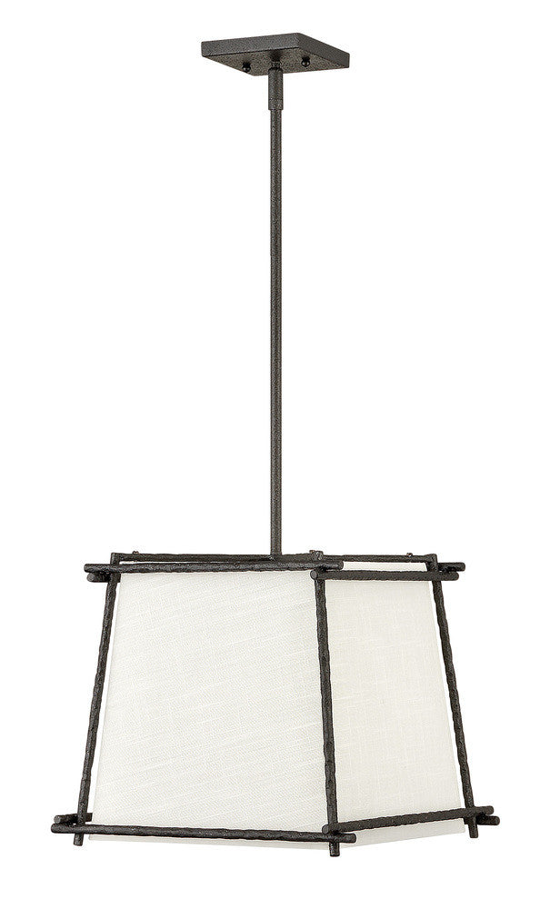 Hinkley Tress Down Drum Pendant Forged Iron