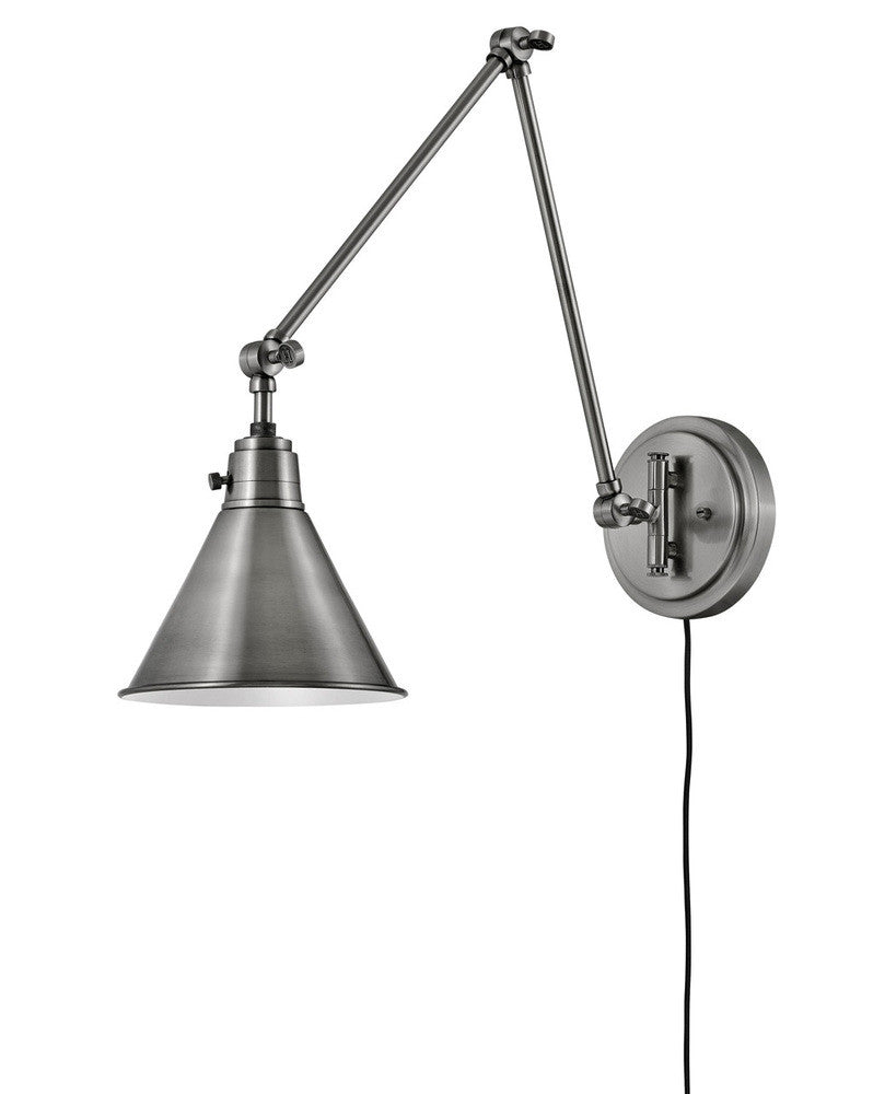 Hinkley Arti Bathroom Wall Sconce Nickel, Steel, Polished Antique Nickel