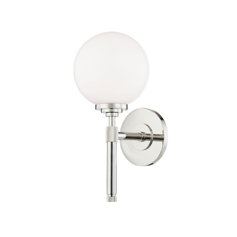 Hudson Valley Bowery Bathroom Wall Sconce Polished Nickel