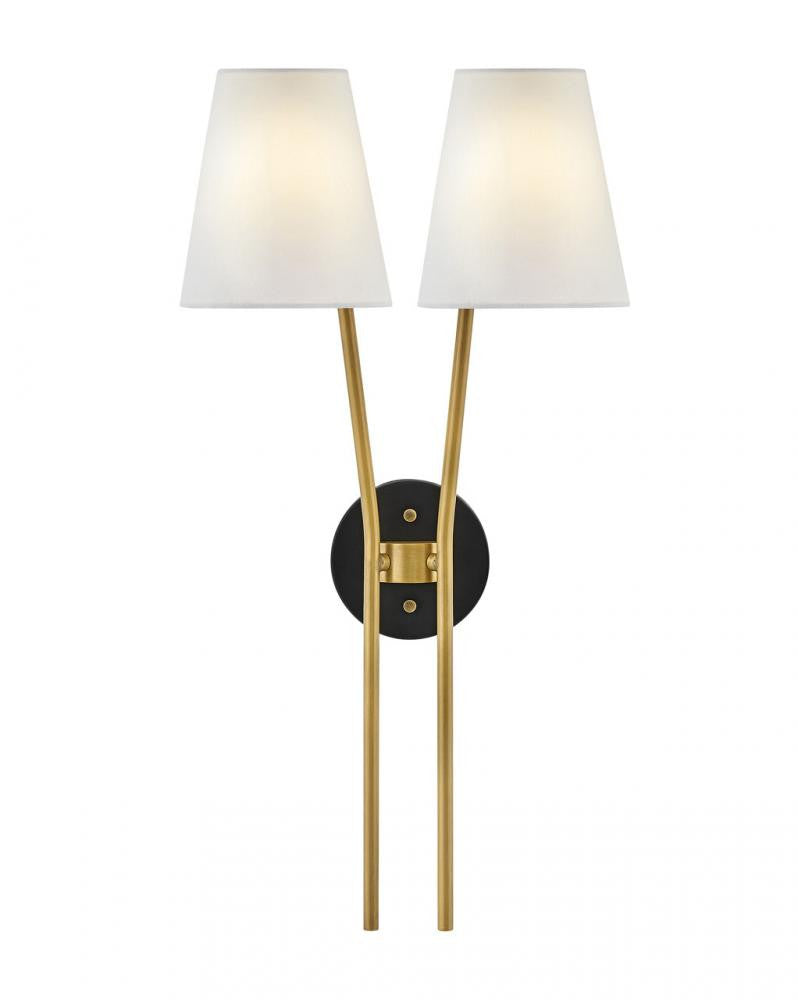 Hinkley Aston Bathroom Wall Sconce Brass, Steel, Heritage Brass