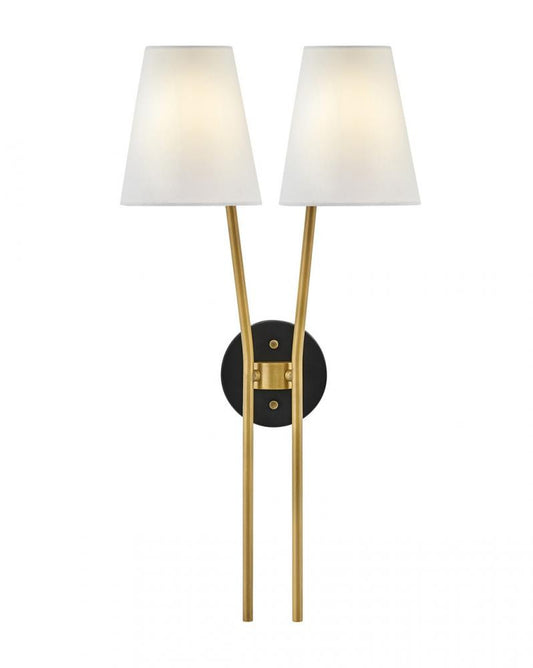 Hinkley Aston Bathroom Wall Sconce Brass, Steel, Heritage Brass
