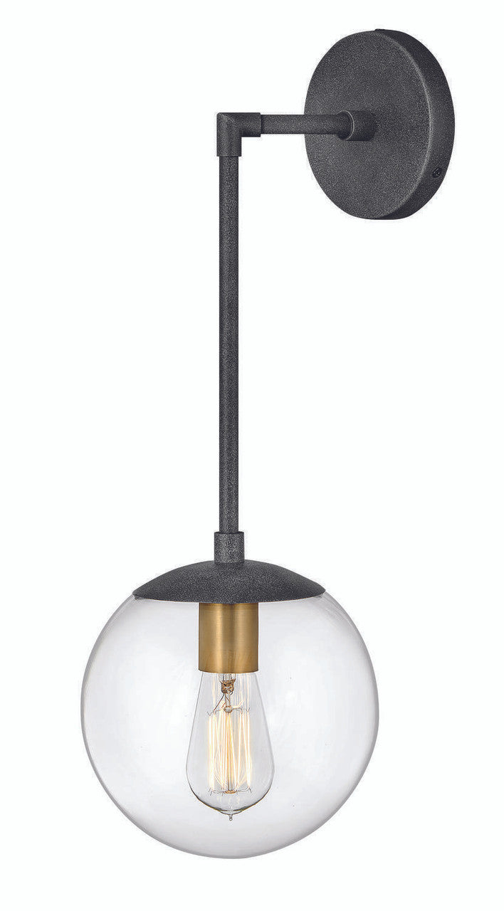 Hinkley Warby Bathroom Wall Sconce Gray, Steel, Aged Zinc