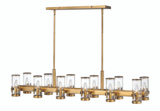 Hinkley Reeve Candle Chandelier Brass, Steel, Heritage Brass