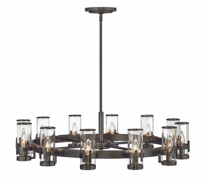 Hinkley Reeve Ring Chandelier Black, Steel, Black Oxide