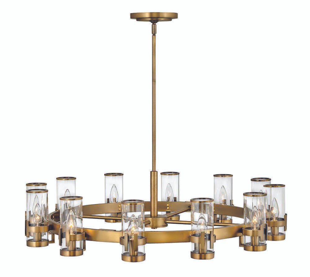 Hinkley Reeve Chandelier Heritage Brass, Black