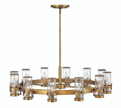 Hinkley Reeve Chandelier Heritage Brass, Black