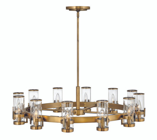 Hinkley Reeve Chandelier Heritage Brass, Black
