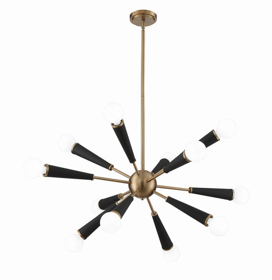Crystorama Zodiac Chandelier Aged Brass