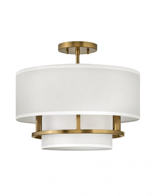 Hinkley Graham Medium Semi-Flush Mount Brass, Lacquered Brass