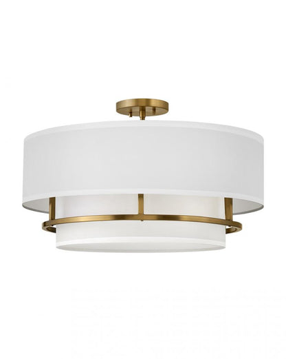 Hinkley Graham Foyer Hall Semi-Flush Mount Brass, Steel, Lacquered Brass