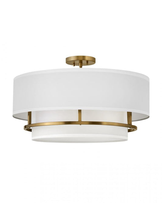 Hinkley Graham Foyer Hall Semi-Flush Mount Brass, Steel, Lacquered Brass