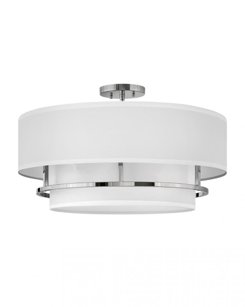 Hinkley Graham Foyer Hall Semi-Flush Mount Nickel, Steel, Polished Nickel