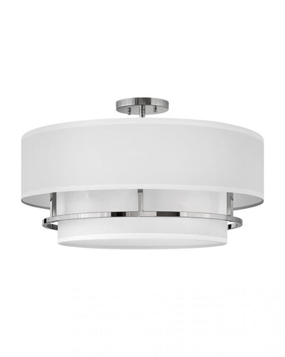 Hinkley Graham Foyer Hall Semi-Flush Mount Nickel, Steel, Polished Nickel