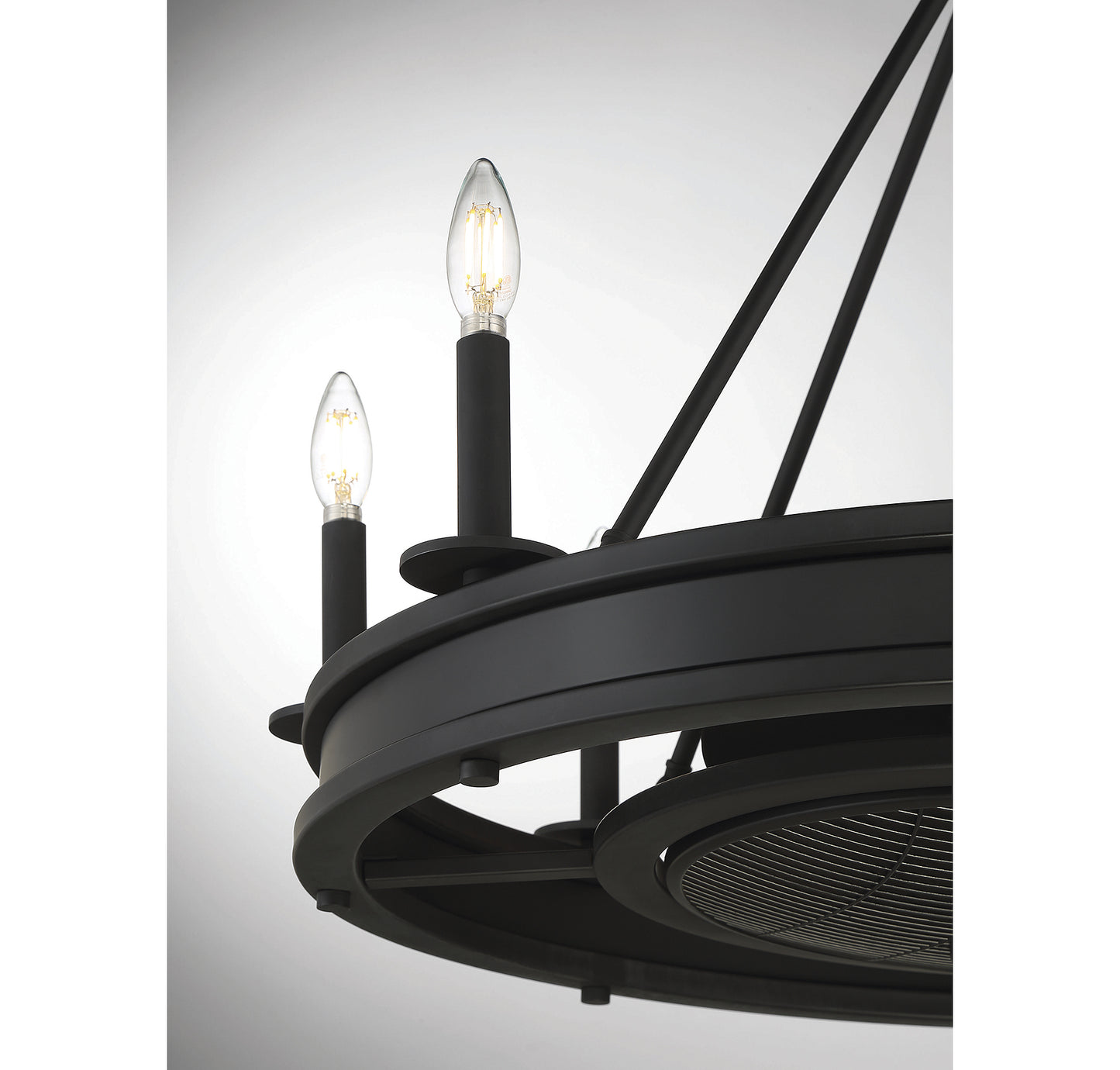 Lyon 8-Light Fan D'Lier in Matte Black