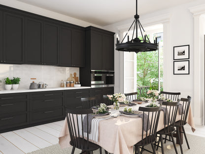 Lyon 8-Light Fan D'Lier in Matte Black