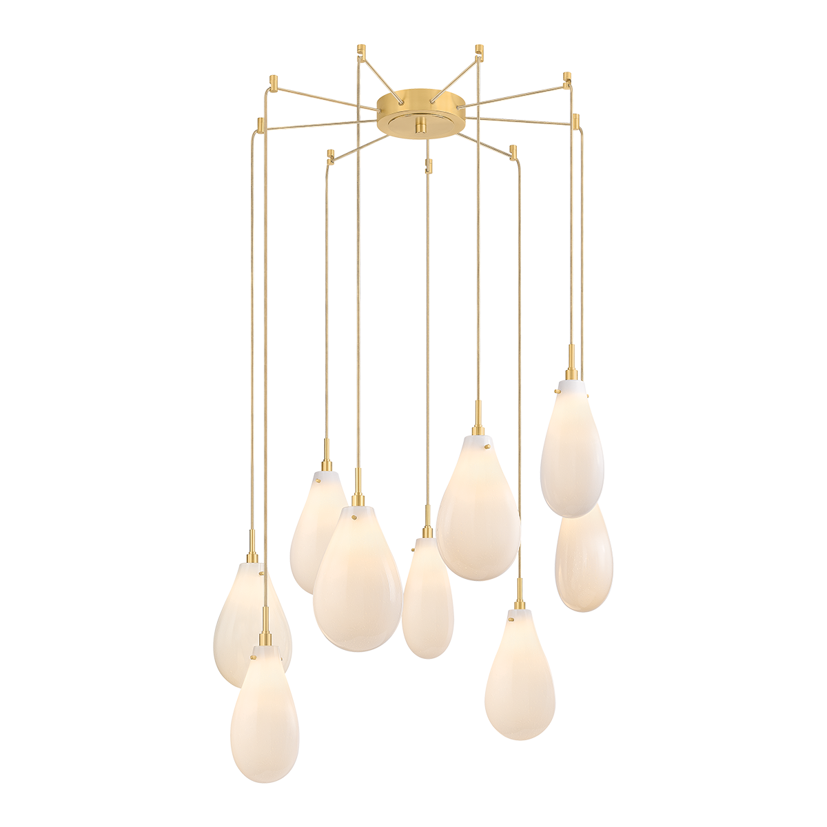 Hudson Valley Ironwood 9-Light Chandelier Aged Brass