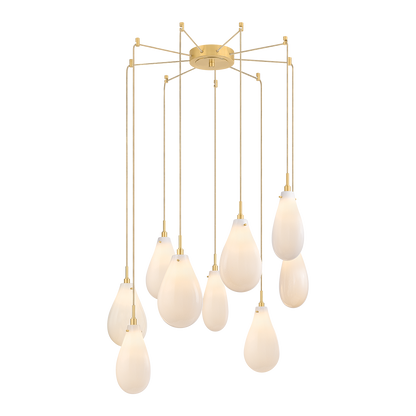 Hudson Valley Ironwood 9-Light Chandelier Aged Brass