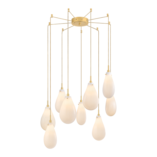 Hudson Valley Ironwood 9-Light Chandelier Aged Brass