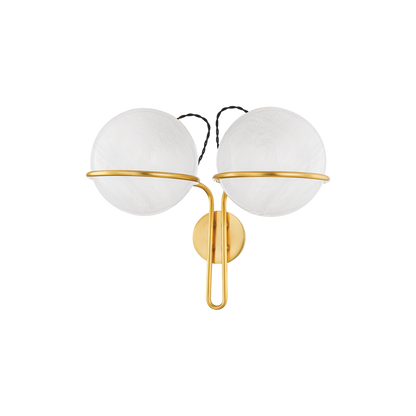 Hudson Valley Hingham 2-Light Wall Sconce in Aged Brass