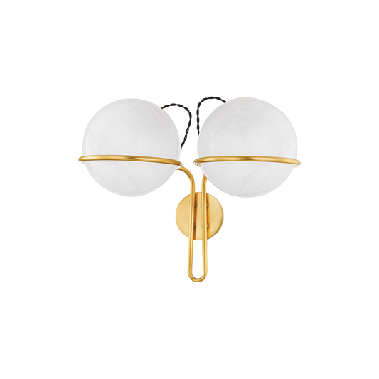 Hudson Valley Hingham 2-Light Wall Sconce in Aged Brass