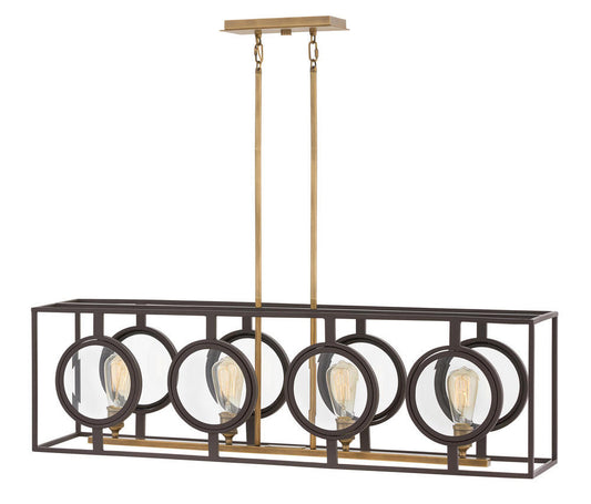 Hinkley Fulham Linear Chandelier Buckeye Bronze, Heritage Brass
