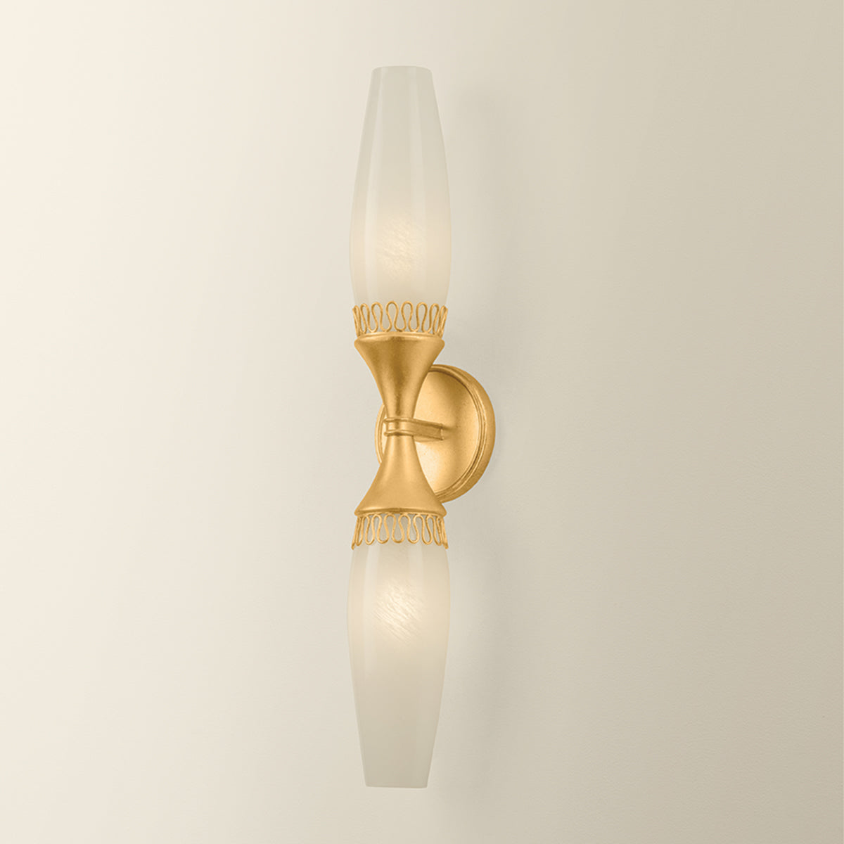 Hudson Valley Pennebrook 2-Light Wall Sconce Vintage Gold Leaf detail view 2
