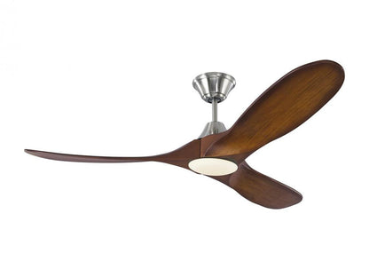 Maverick 52 LED Brushed Steel Koa