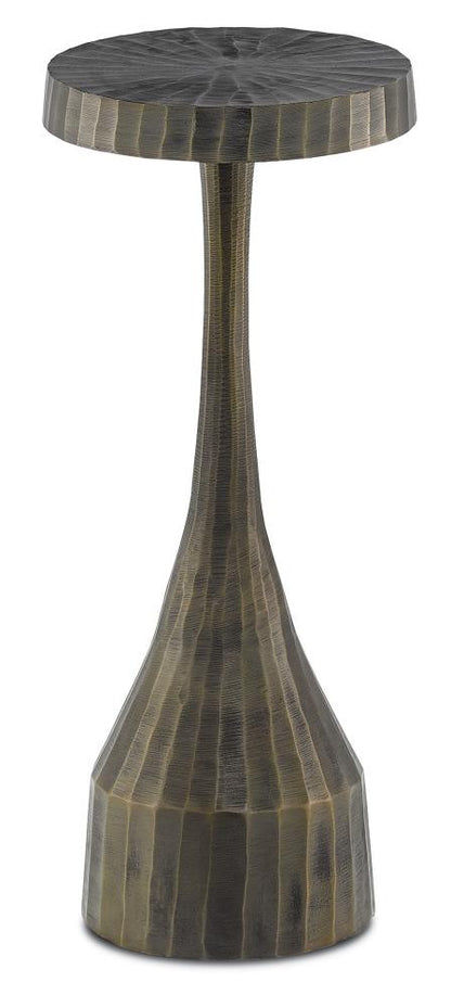 Currey and Company Luca Brass Drinks Table Vintage Brass