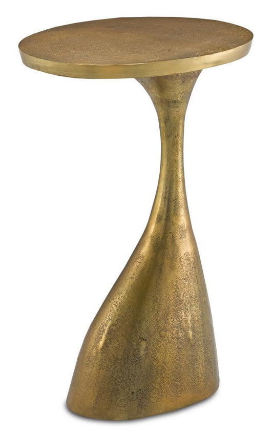 Currey and Company Ishaan Brass Accent Table Antique Brass
