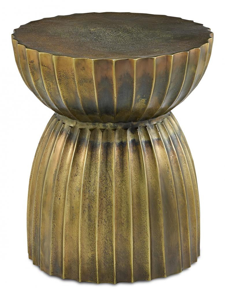 Currey and Company Rasi Antique Brass Accent Table Antique Brass
