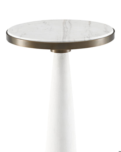 Greta White Drinks Table Currey and Company 4000-0079