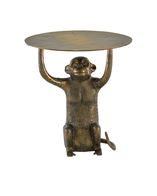 Abu Accent Table, Antique Gold, Cast Aluminum, 23.25"H, Currey and Company (4000-0118 RQ2J)