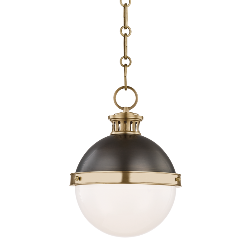 Hudson Valley Latham Pendant Aged Brass, Antique Distressed Bronze