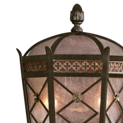 Chateau Outdoor Wall Sconce, Antiqued Glass, 2-Light, Variegated Rich Umber Patina, Gold Accent, 22"H