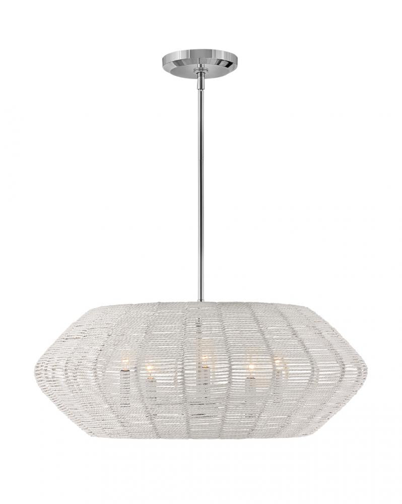 Hinkley Luca Drum Shade Chandelier Chrome, Steel, Polished Chrome