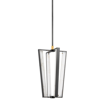 Hudson Valley Edgemere 4-Light Pendant Aged Brass/Distressed Bronze