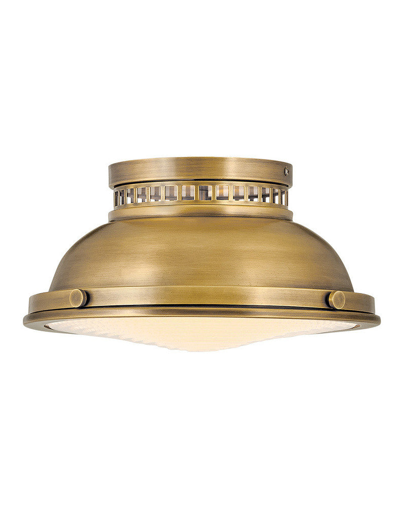 Hinkley Emery Medium Flush Mount Brass, Steel, Heritage Brass
