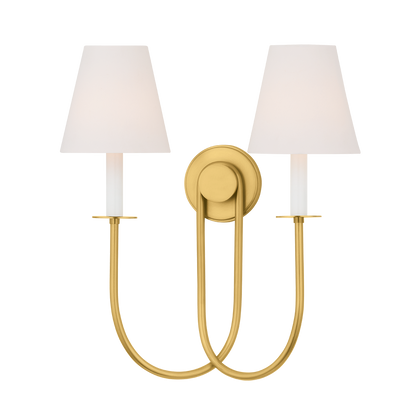 Hudson Valley Midtown 2-Light Wall Sconce Aged Brass