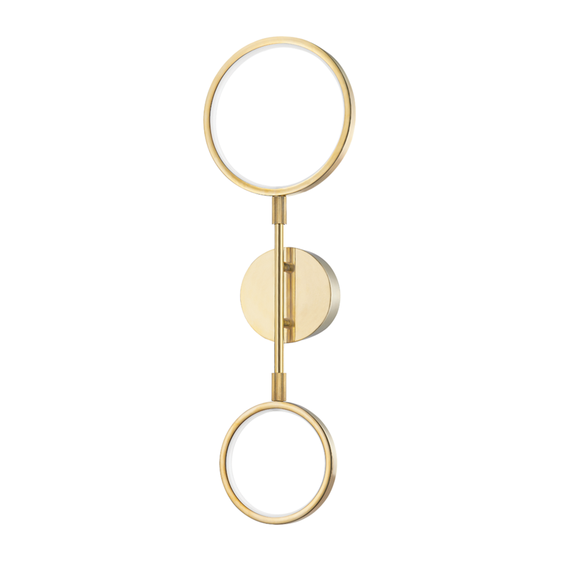 Hudson Valley Saturn Wall Sconce Aged Brass