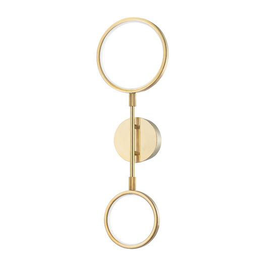Hudson Valley Saturn Wall Sconce Aged Brass