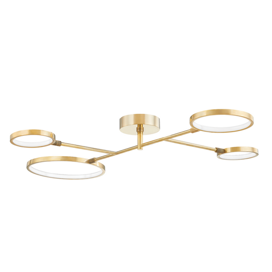 Hudson Valley Saturn Flush Mount Aged Brass