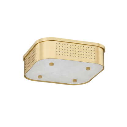 Hudson Valley Madison Square Flush Mount Aged Brass