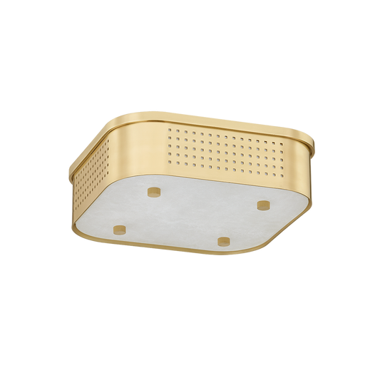 Hudson Valley Madison Square Flush Mount Aged Brass
