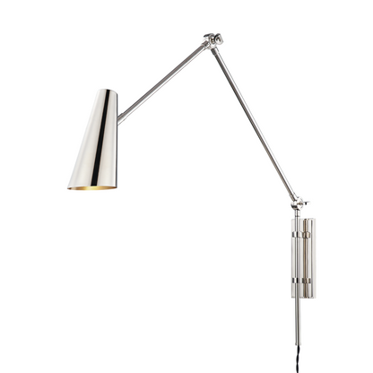 Hudson Valley Lorne Wall Sconce With Plug Polished Nickel