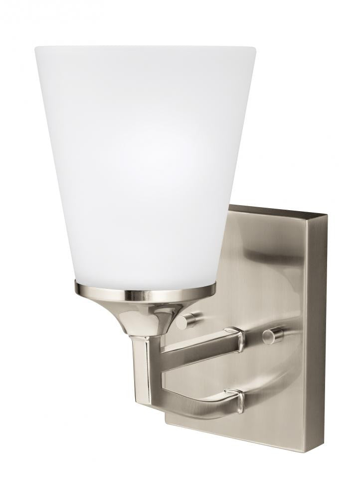 Generation Lighting Hanford One Light Wall / Bath Sconce Brushed Nickel