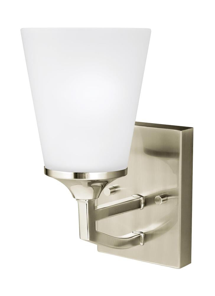 Generation Lighting Hanford One Light Wall / Bath Sconce Brushed Nickel