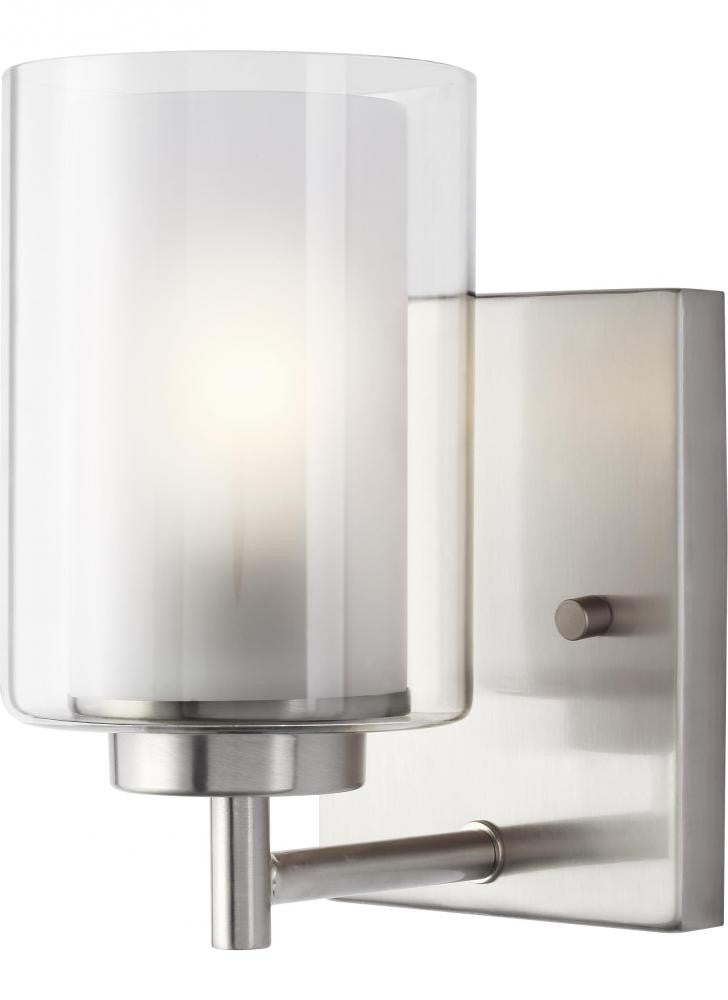 Generation Lighting Elmwood Park One Light Wall / Bath Sconce Brushed Nickel