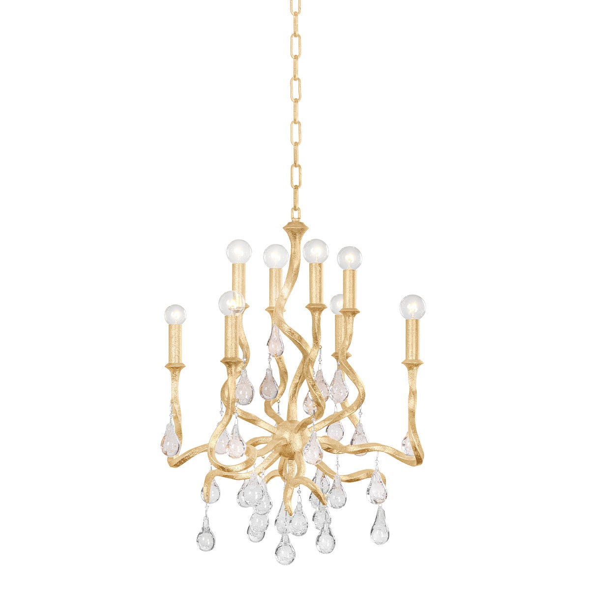 Corbett Aveline Chandelier Gold Leaf