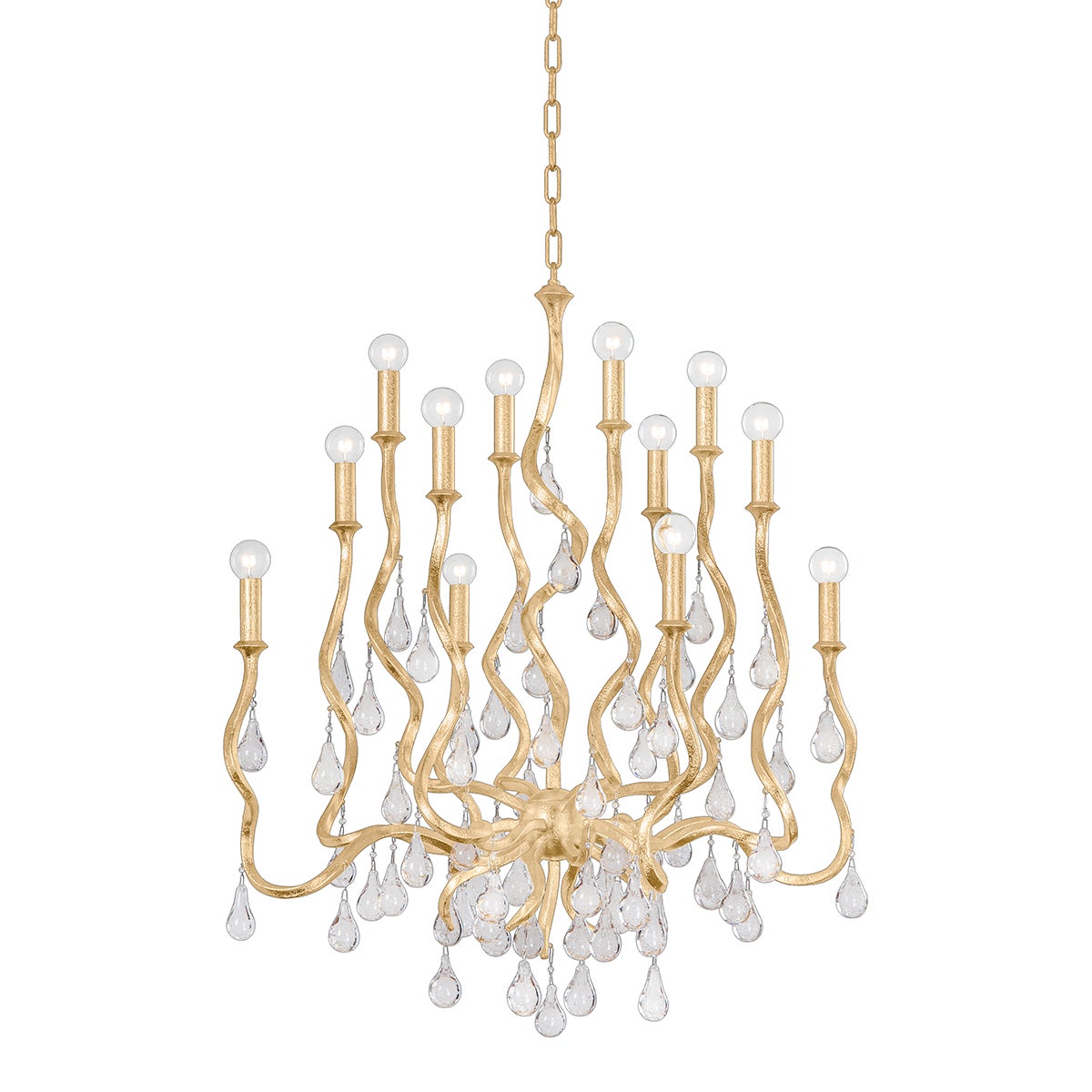 Corbett Aveline Chandelier Gold Leaf