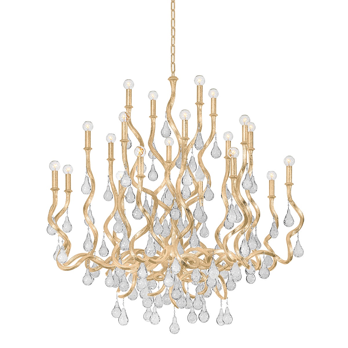 Corbett Aveline Chandelier Gold Leaf